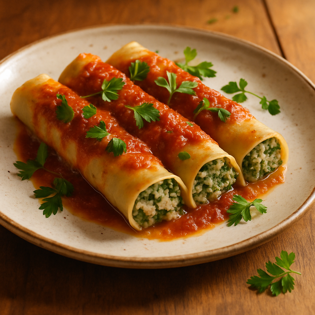 Canelones de Verdura y Ricota